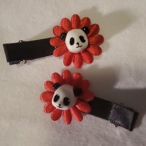 NEW RED FLOWER PANDA PIGGY SET